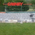 Granit-Mauersteine, grau, Mittelkorn, gesägt-gespalten